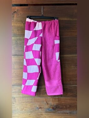 Towel pants pink checkers